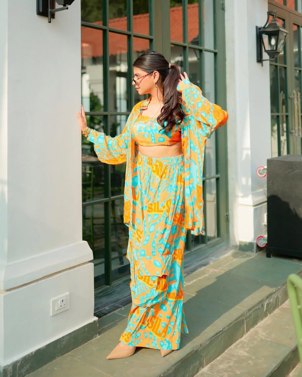 Sil Sila Orange Panther Co-Ord Set of 2