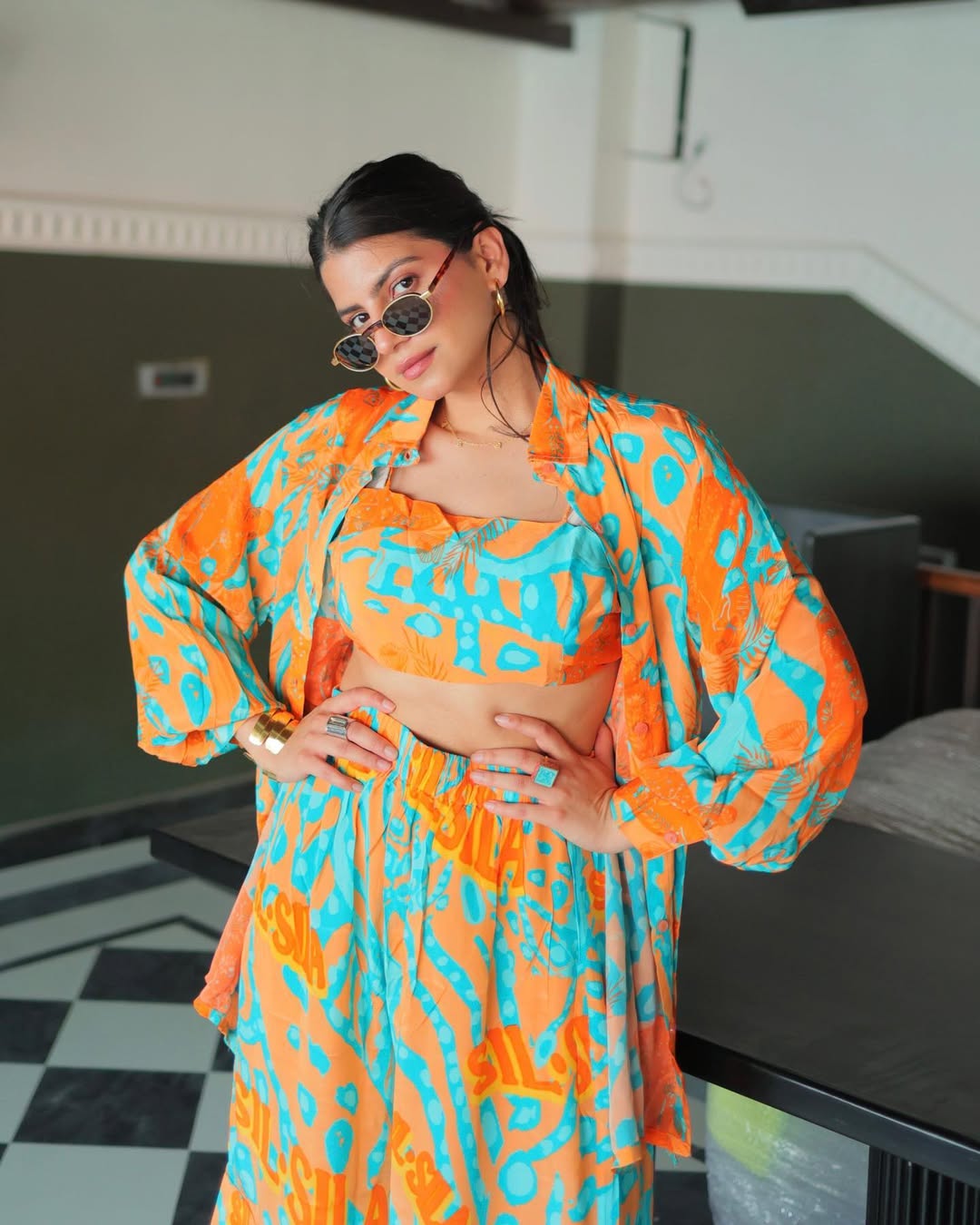 Sil Sila Orange Panther Co-Ord Set of 2