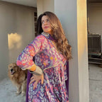 Harsha Khatry Purple Printed A Line suit set - Set of 3