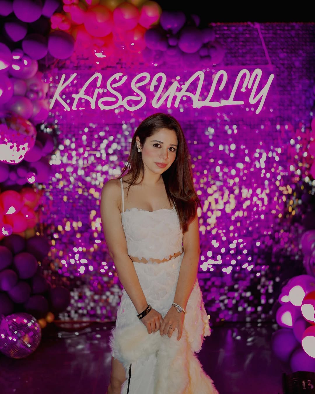 Kassually White Embellished Co-Ord Set