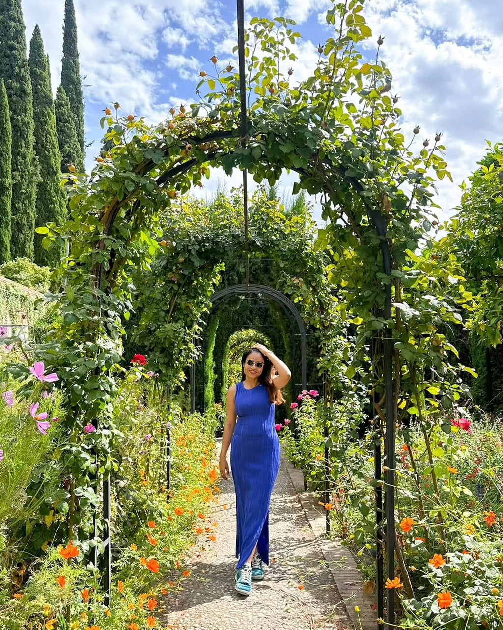 Blue Tropical Maxi Dress