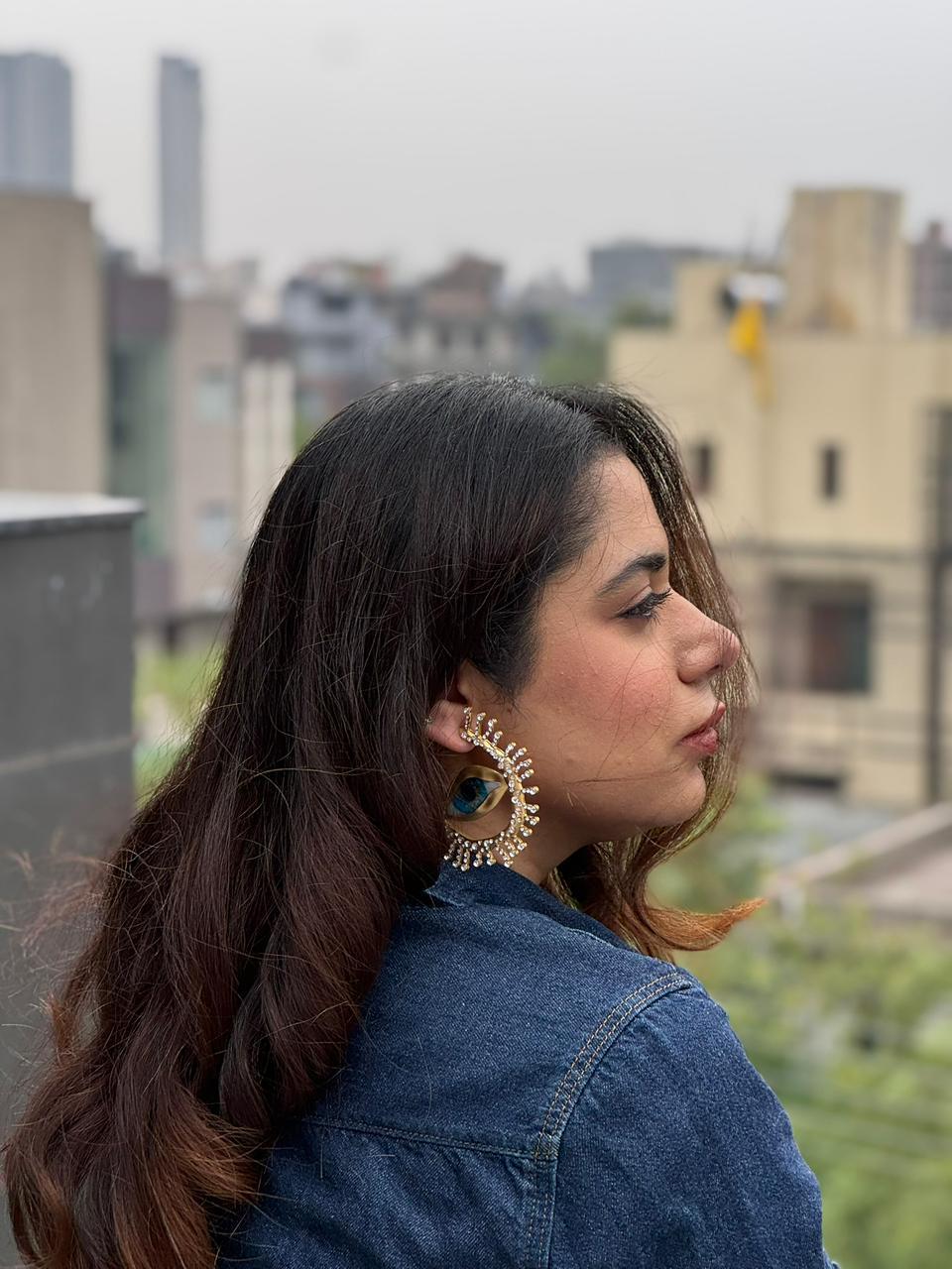Evil Eye Circle Earrings