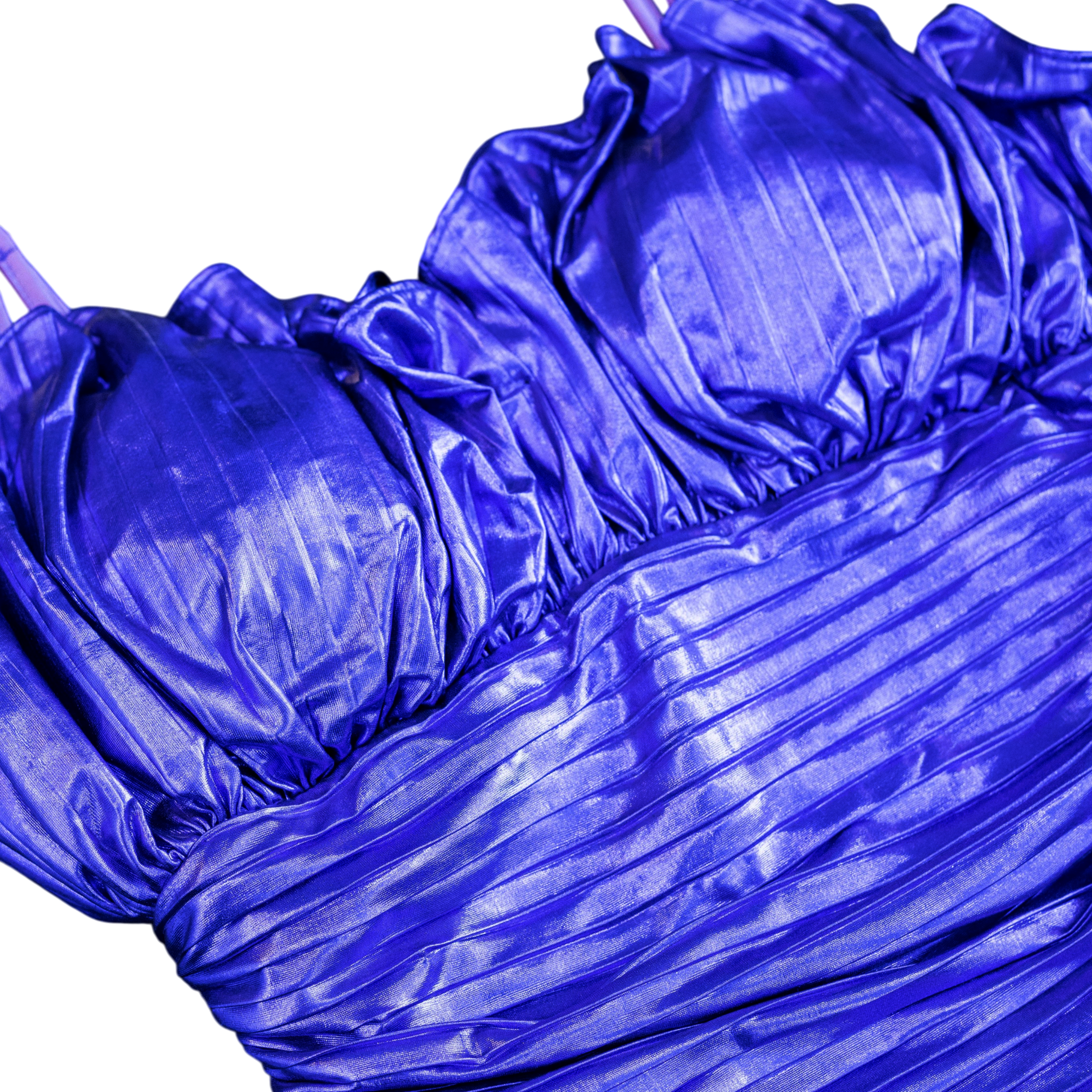 Attic Salt Electric Blue Gathered Top