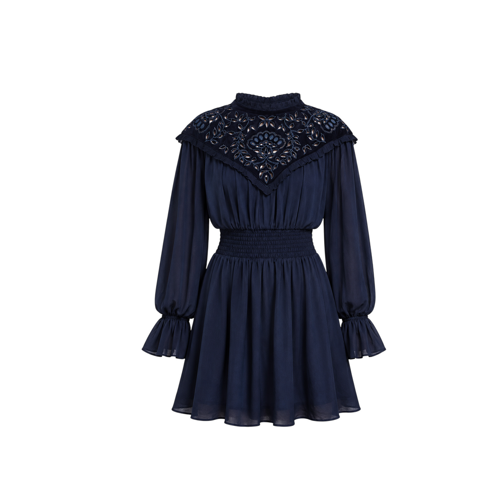 Style Island Blue Fit & Flare Dress
