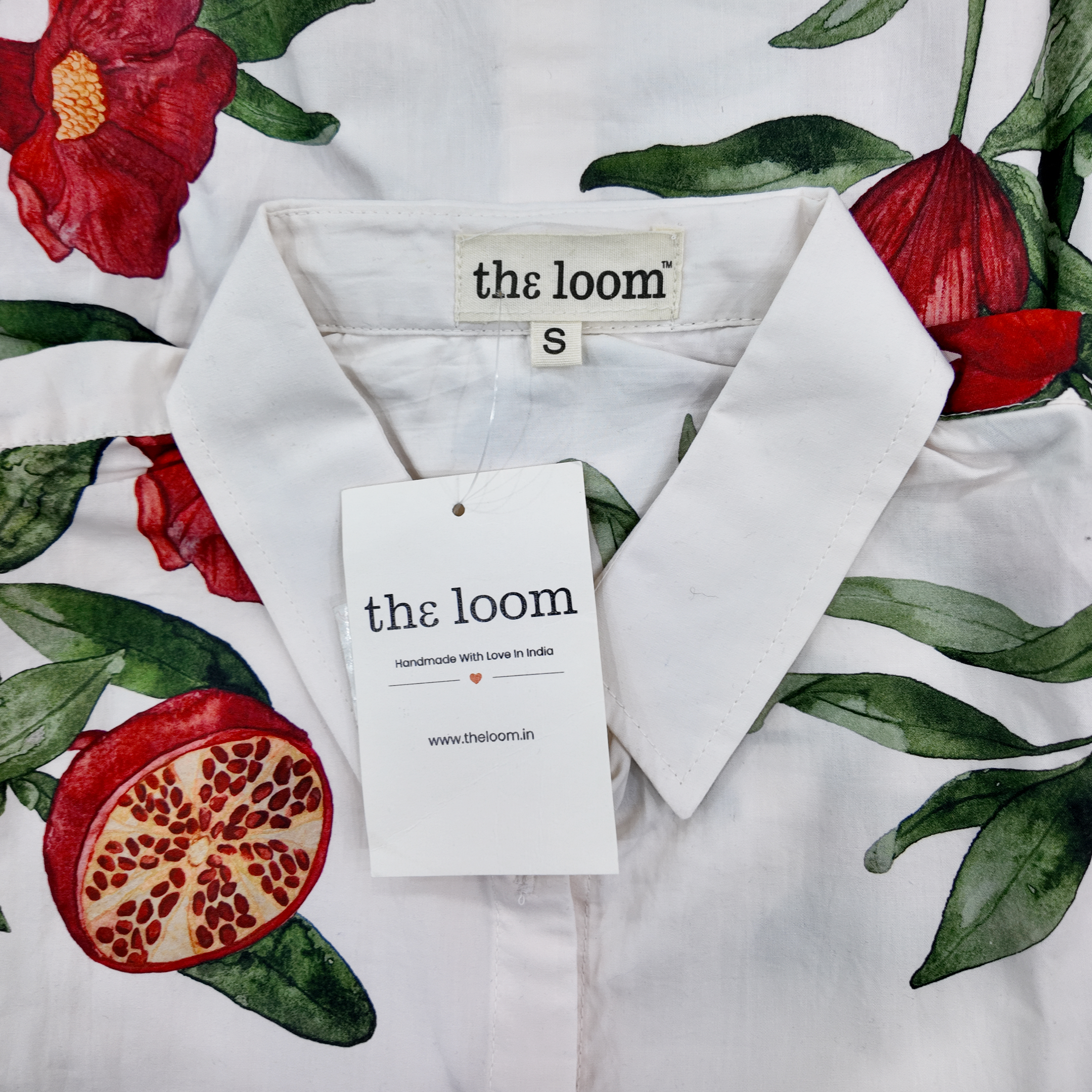The Loom Ivory Printed Poplin Shirt
