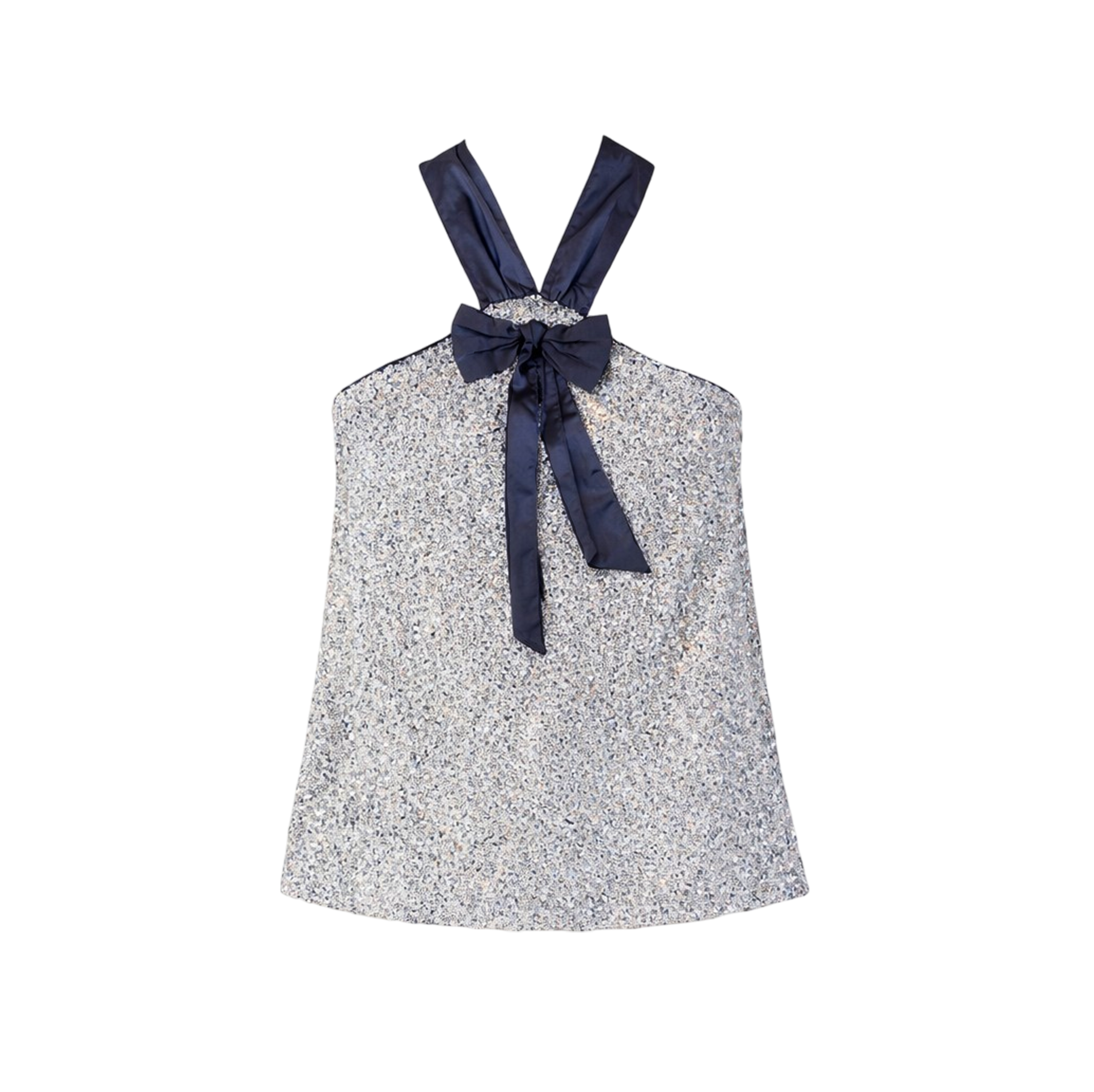 Kazo Sequin Party Top with Bow Detail