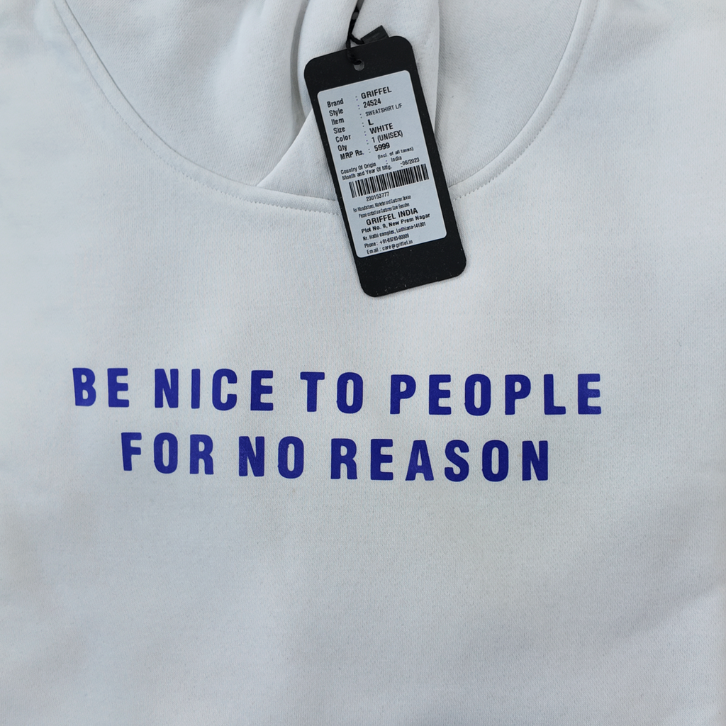 Griffel White Graphic Hoodie