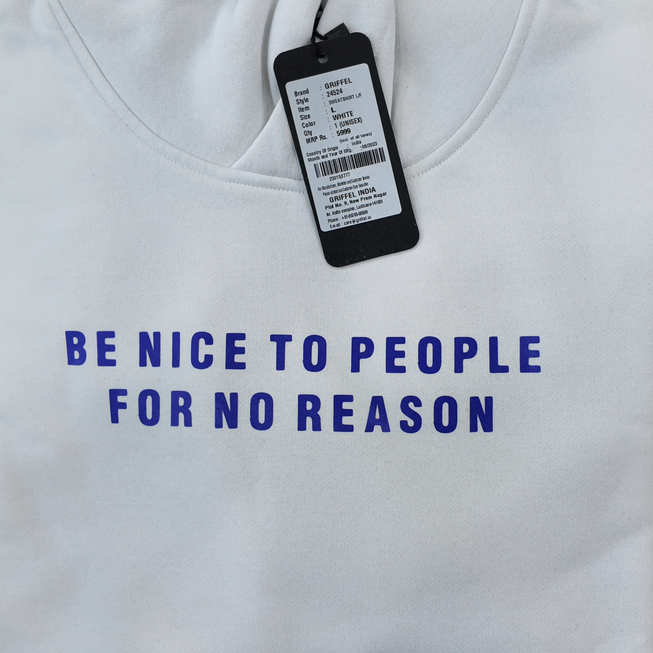 Griffel White Graphic Hoodie