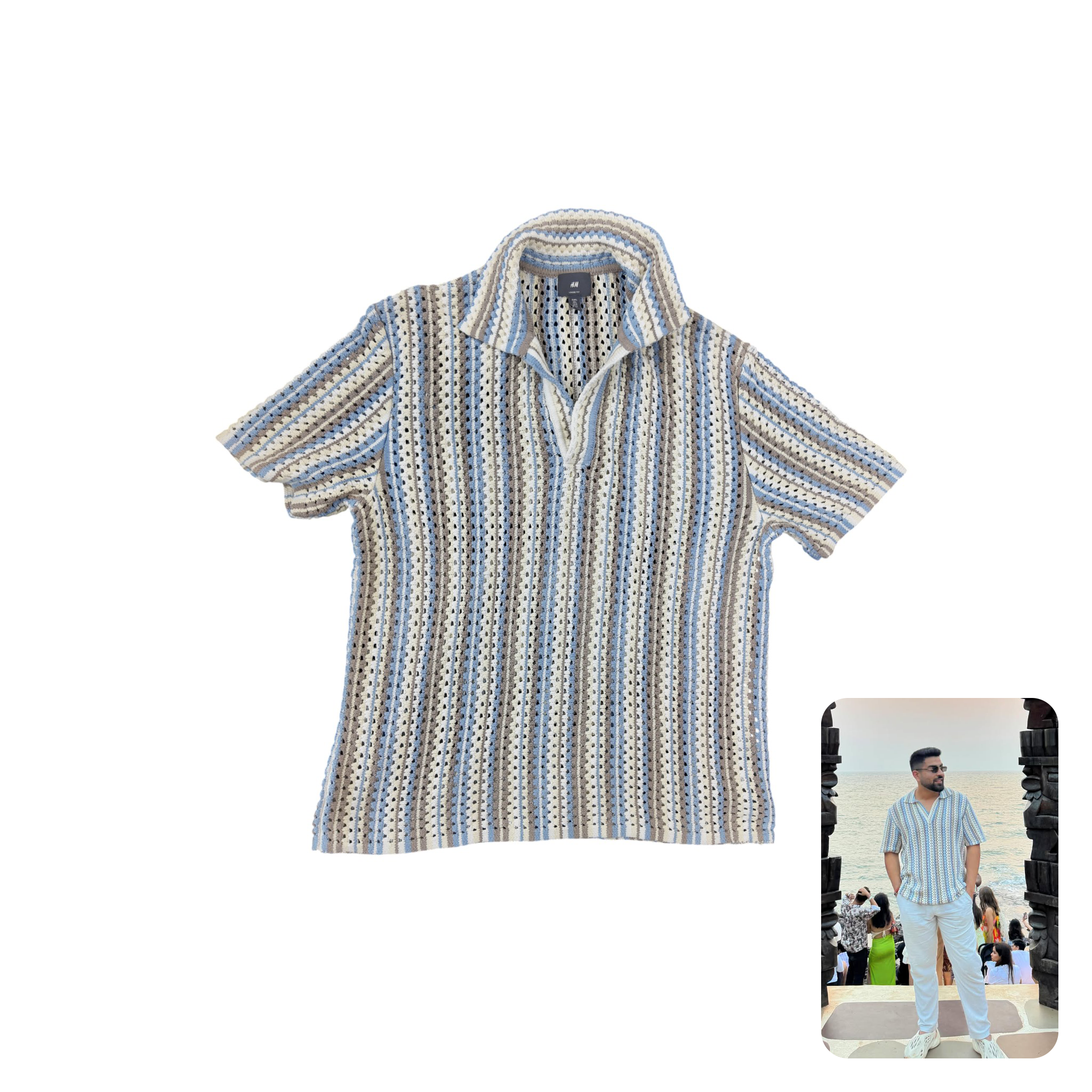 H&M Loose Fit Knit Polo Shirt