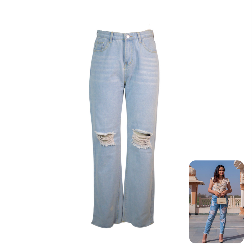 Ripped Light Blue Denims