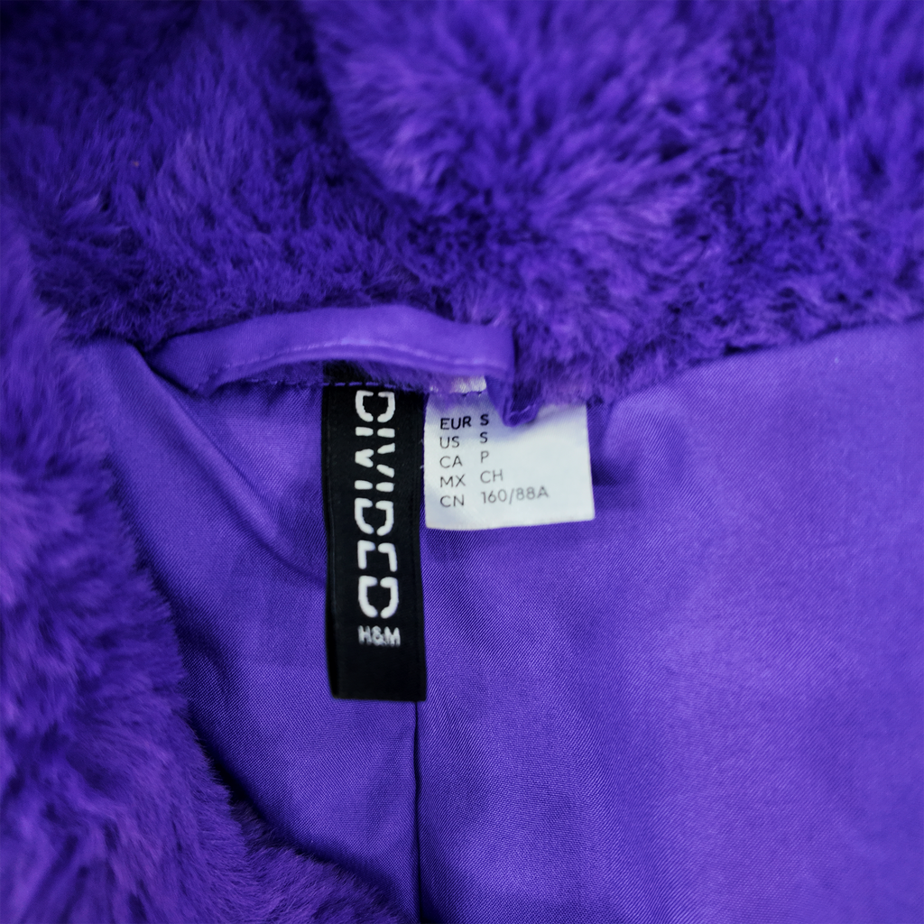 H&M Divided Purple Faux Fur Coat
