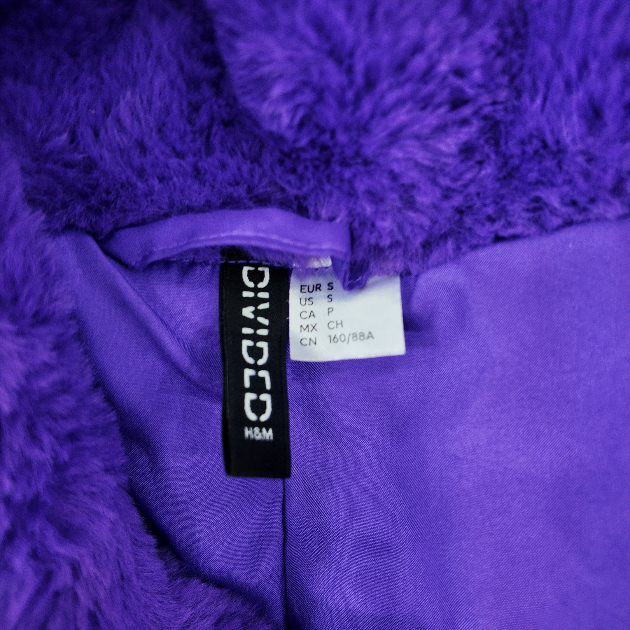 H&M Divided Purple Faux Fur Coat
