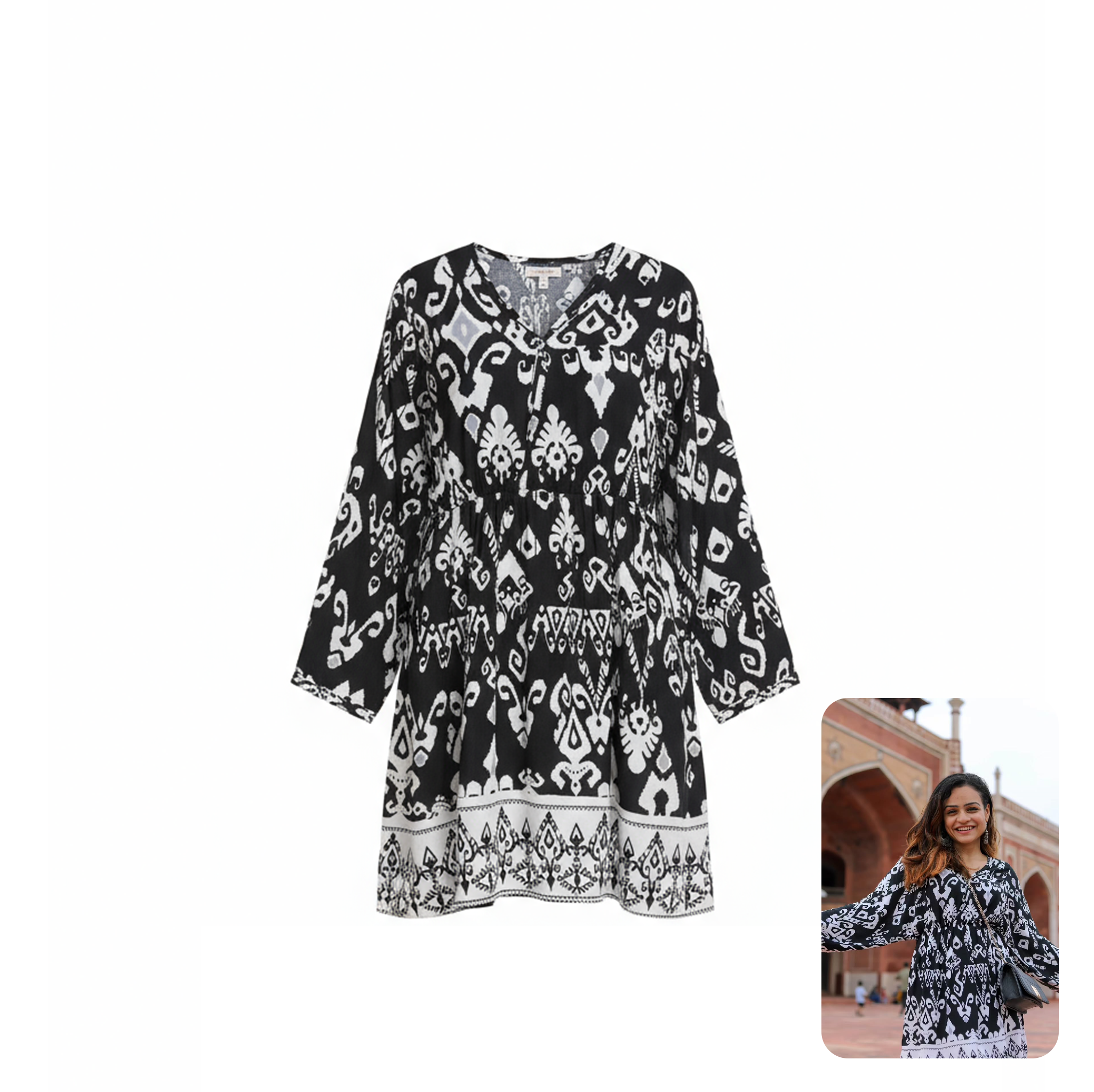 Bohemian Full Sleeved Mini Dress