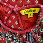 Global Desi Rust Butti-Print Viscose Dress