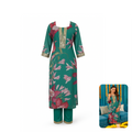 The Loom Green Chanderi Embroidered Kurta with Pants - Set of 2
