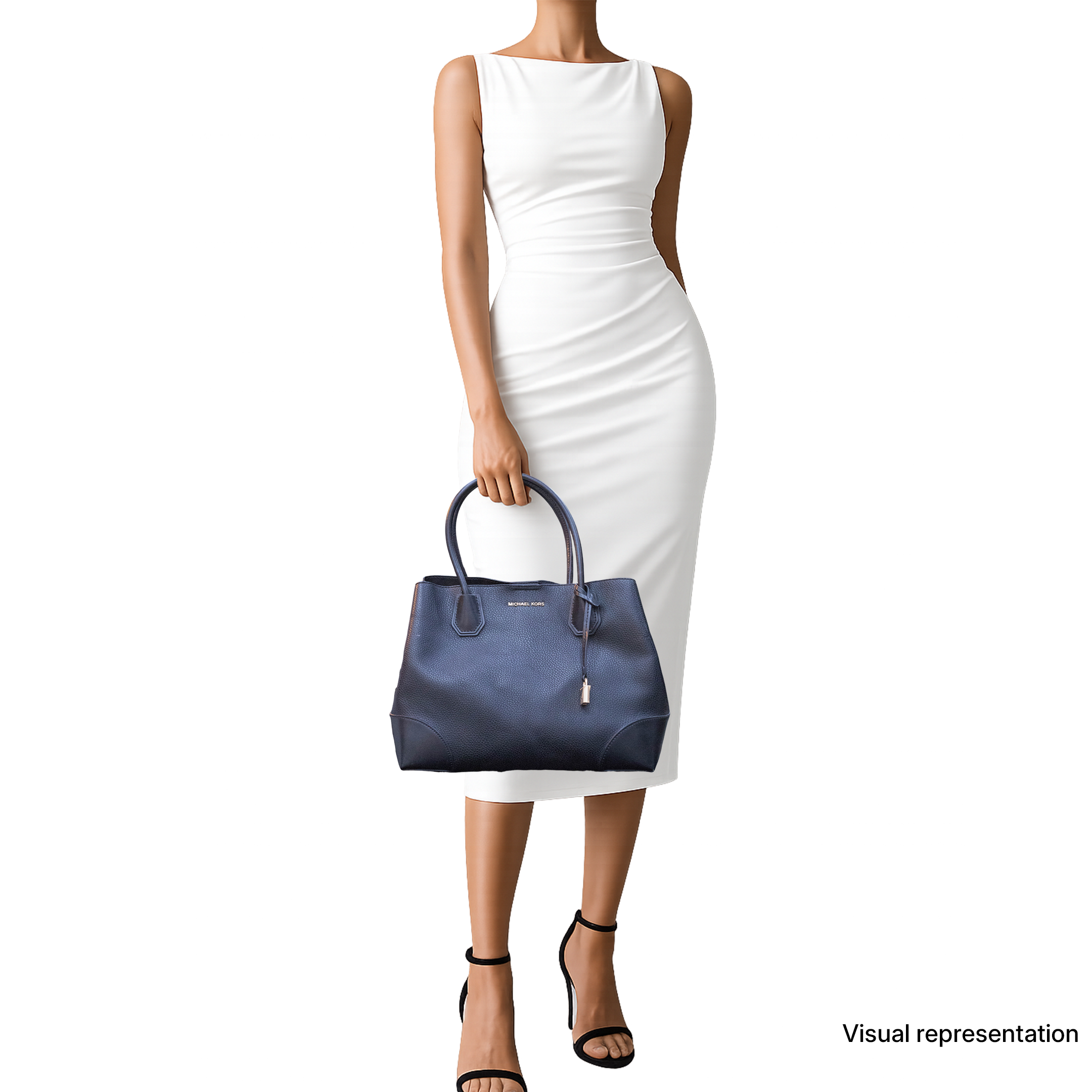 Michael Kors Mercer Large Tote Black Pebbled Leather Bag