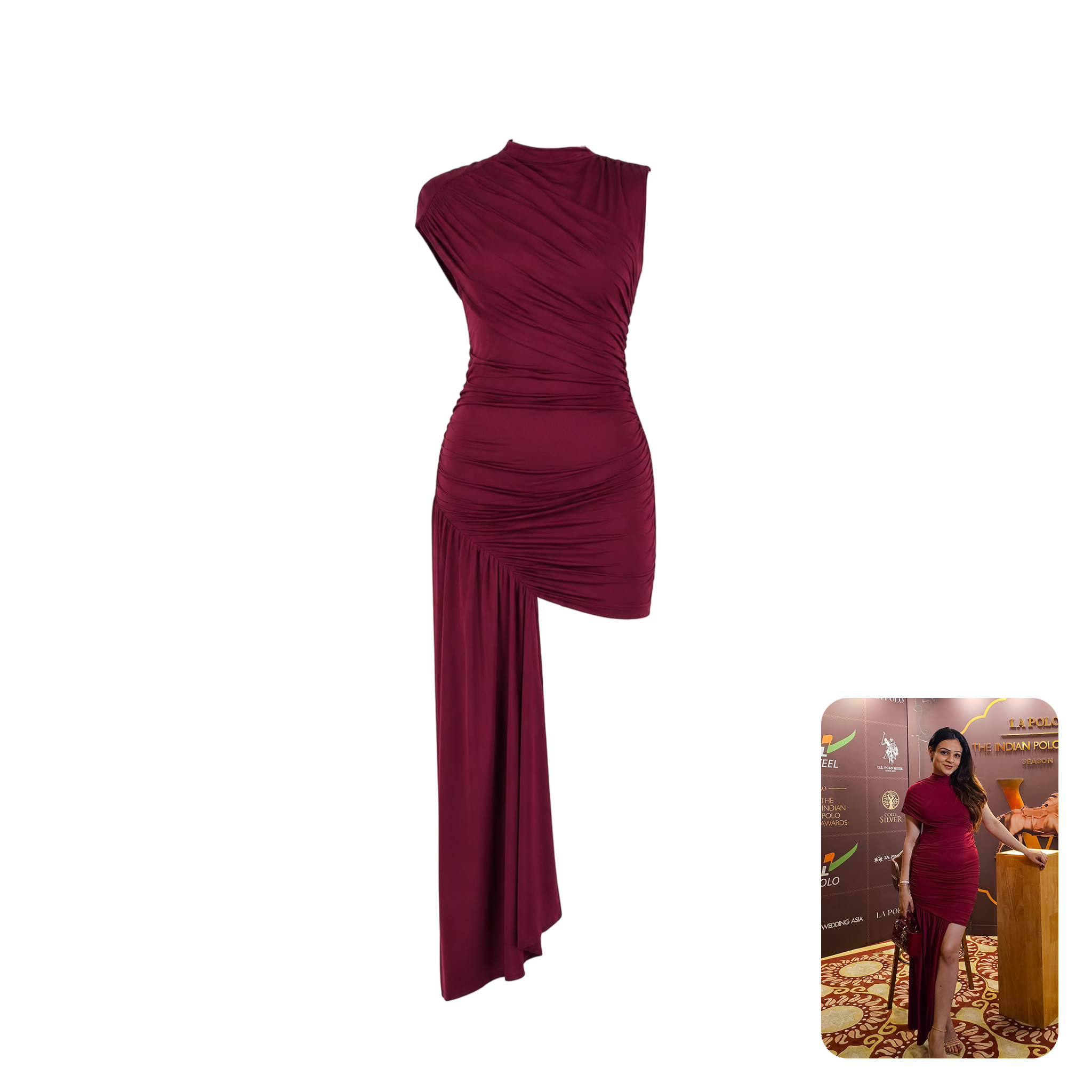 Miakee Gema Mini Dress in Maroon