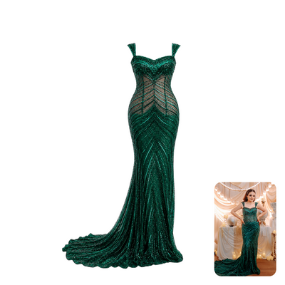 Kaynaat by Aanchal Sawhney Pine Green Fish Cut Lehenga