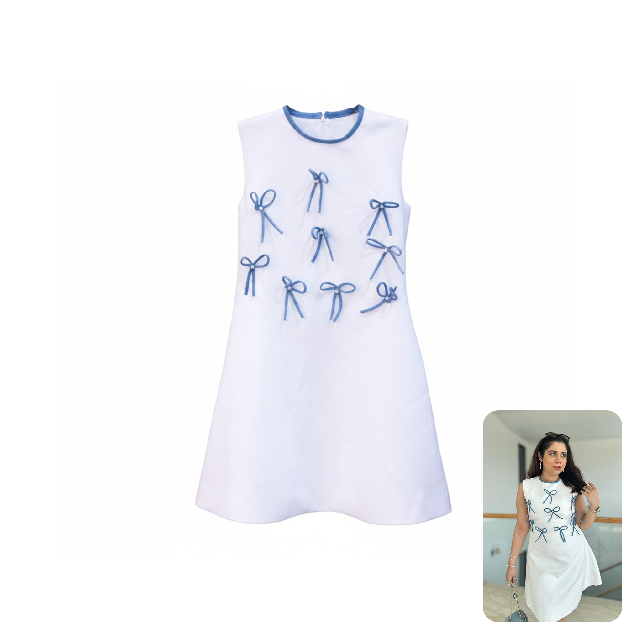 Trendy Affair White Bow Dress