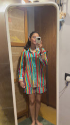 Studio Rigu Birch Shirt & Emroidered Shorts Co-ord Set