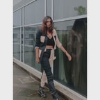 THR3LETTER Color Block Jacket and Pants Co-ord Set