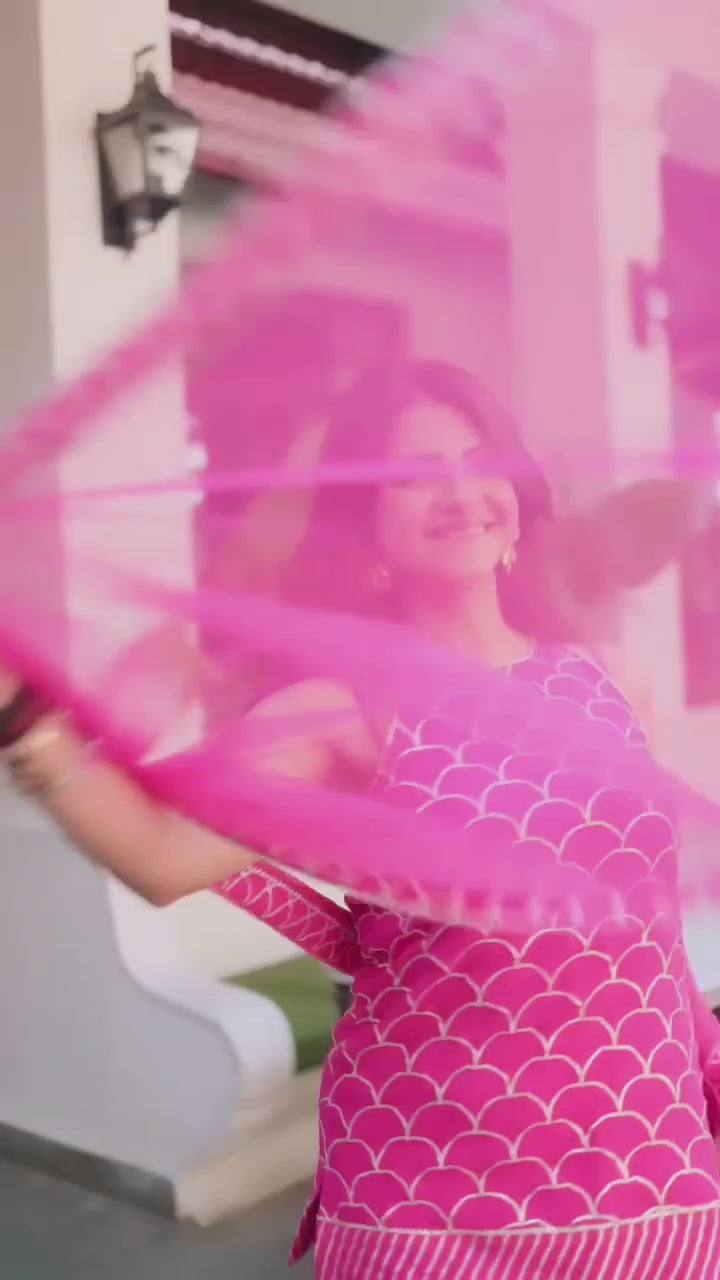 Evra by Nikita Khurana Pink Georgette Gota Patti Sharara Set