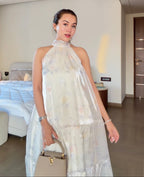 Verse by Pomelo Ivory Floral Print Bow Dress
